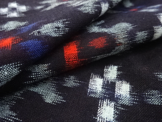  アンティーク　木綿本場久留米絣　花菱模様着物